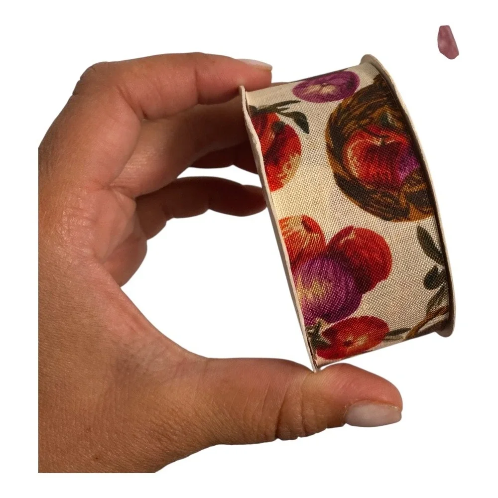 Vintage Offray Craft Ribbon Floral‎ Print Decorative Fabric Ribbon Lot of 2 B20Q